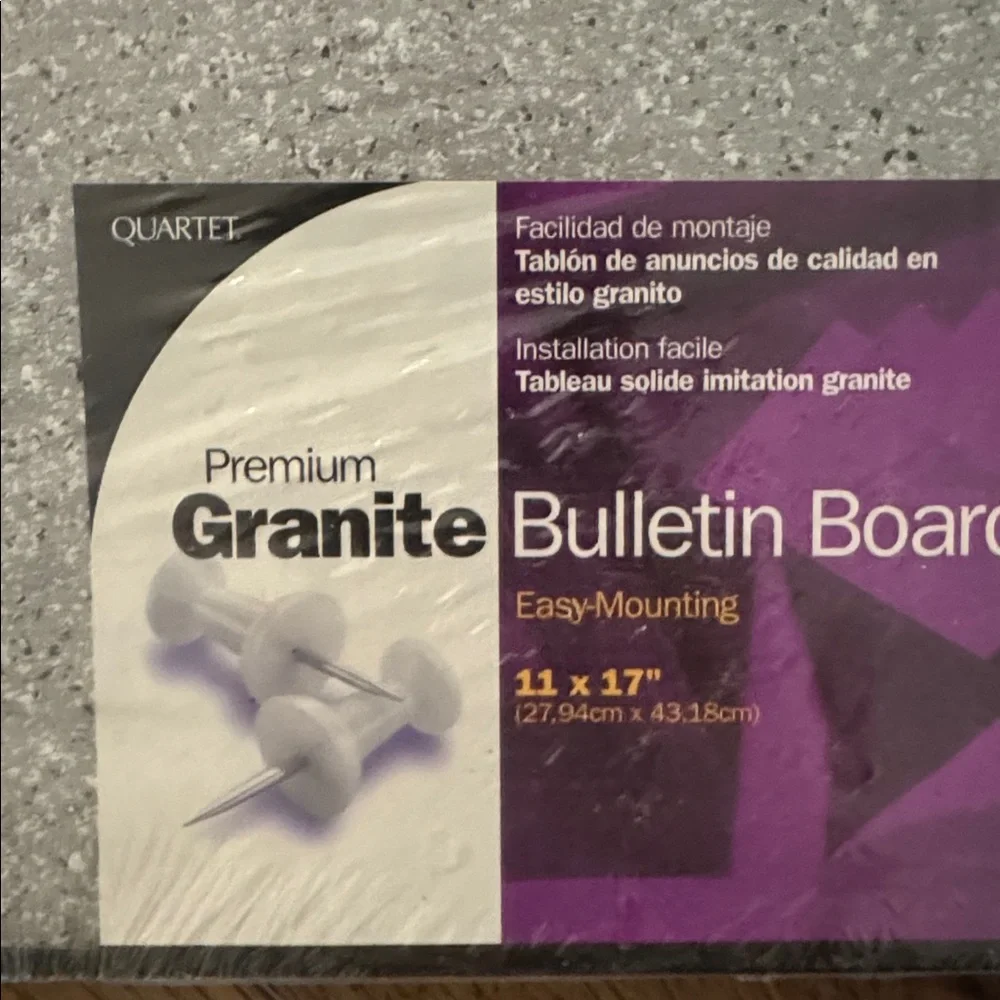 😊Granite Bulletin Board Premium Gray Wall-Mount Organizer